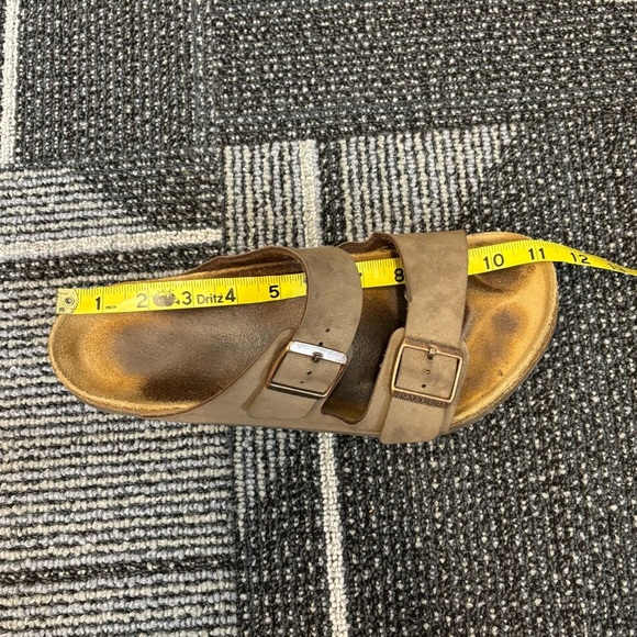 Birkenstock Mens Arizona Tan/Brown Leather Slides EUR 44 US 11 - Picture 12 of 13